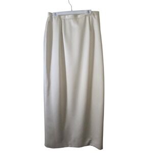 Vintage Zola Made in USA Cream Satin‎ Dress 16 Old Hollywood Glam